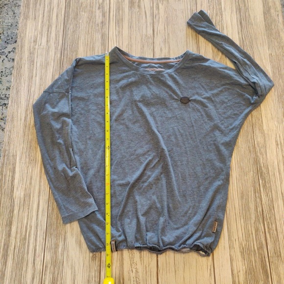 Naketano Women's Crew Neck Long Sleeved Shirt Elastic Waist Gray Size XS AA - Picture 3 of 6